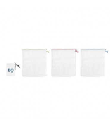 ENSEMBLE DE 3 SACS A PROVISION EN FILET RPET | ref : MO9898