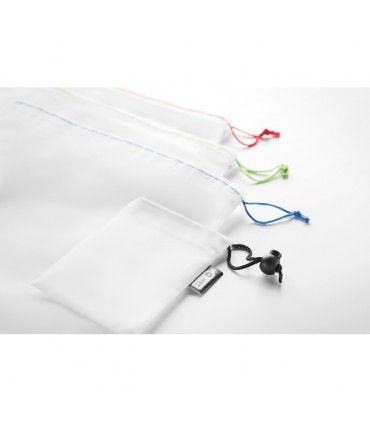 ENSEMBLE DE 3 SACS A PROVISION EN FILET RPET | ref : MO9898