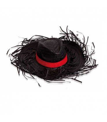 CHAPEAU DE PAILLE A FRANGES | ref : 8088