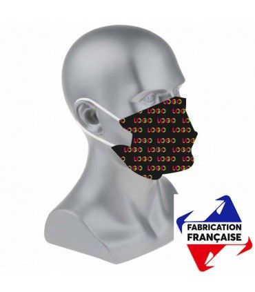 MASQUE EN TISSU LOGO PERSONNALISE LAVABLE 50 FOIS UNS1 | ref : S245