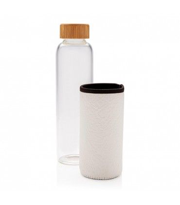 BOUTEILLE EN VERRE AVEC HOUSSE TEXTURE 550ml | ref : P436.293