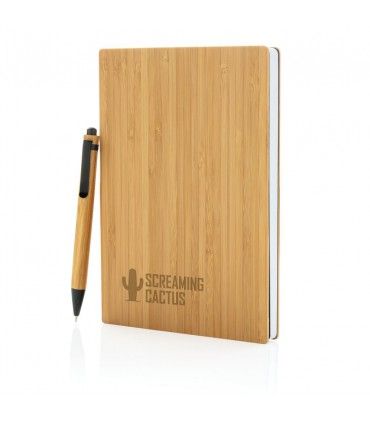 Set carnets de notes A5 et stylo en bambou