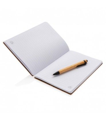 Set carnets de notes A5 et stylo en bambou