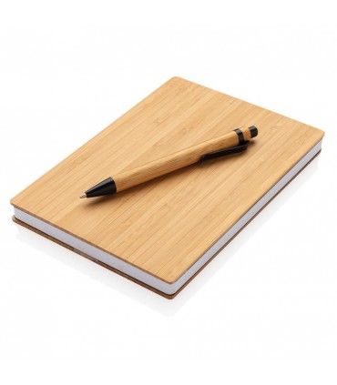 Set carnets de notes A5 et stylo en bambou