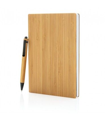 Set carnets de notes A5 et stylo en bambou
