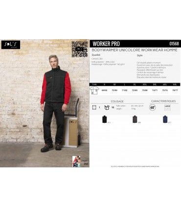 BODYWARMER WORKWEAR HOMME  réf : 01568