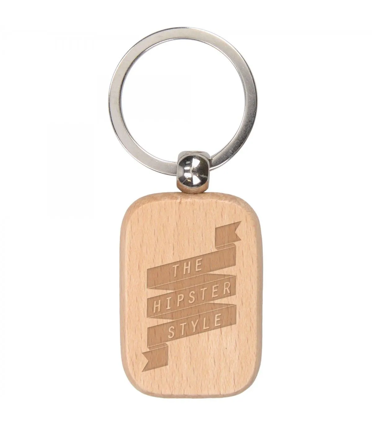 Porte clefs personnalisé, gravé sur mesure avec votre texte, adresse,  prénom, rectangle en bois