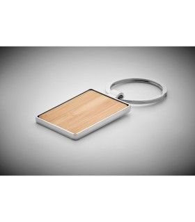 PORTE-CLE EN BAMBOU ET ZINC RECTANGULAIRE BENDIGO - MO9961