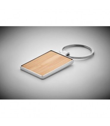 PORTE-CLE EN BAMBOU ET ZINC RECTANGULAIRE BENDIGO - MO9961