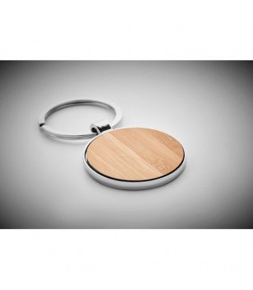 PORTE-CLE EN BAMBOU ET ZINC ROND BALLARAT - MO9948