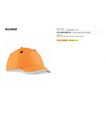 CASQUETTE HAUTE VISIBILITE AVEC COQUE | ref :  BF535