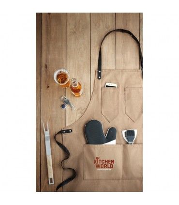 TABLIER TOILE ENDUITE ET ATTRIBUTS CUIR CHEF - MO9237