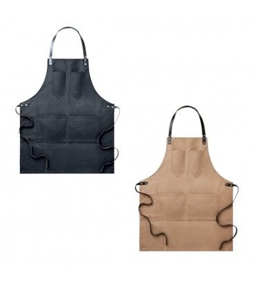 TABLIER TOILE ENDUITE ET ATTRIBUTS CUIR CHEF - MO9237