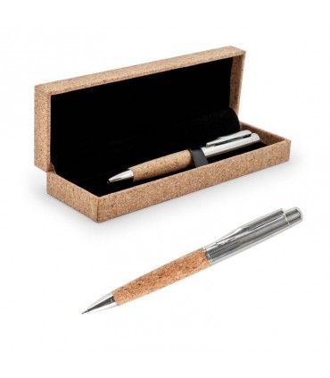 PARURE DE STYLOS EN METAL ET LIEGE - LT82142