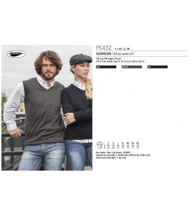 PULL SANS MANCHES COL V | ref :  PK452