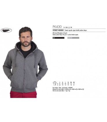 SWEAT CAPUCHE ZIPPE DOUBLE POLAIRE SHERPA | ref :  PK430