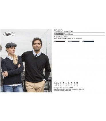 PULL COL V HOMME / FEMME | ref :  PK450
