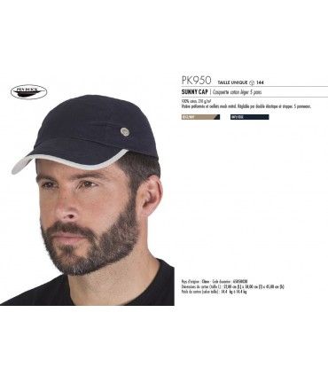 CASQUETTE COTON LEGER 5 PANS | ref :  PK950