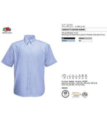 CHEMISETTE OXFORD DUO | ref :  SC405