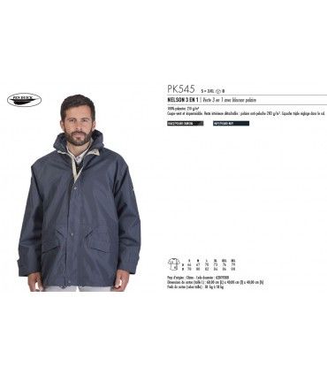 VESTE 3 EN 1 AVEC BLOUSON POLAIRE | ref :  PK545