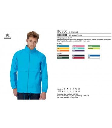 VESTE COUPE VENT SIROCCO HOMME | ref :  BC300