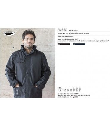 VESTE DOUBLEE MANCHES AMOVIBLES | ref :  PK550