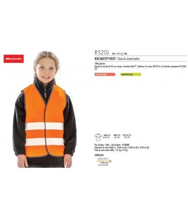 GILET DE SECURITE ENFANT | ref :  RS20J