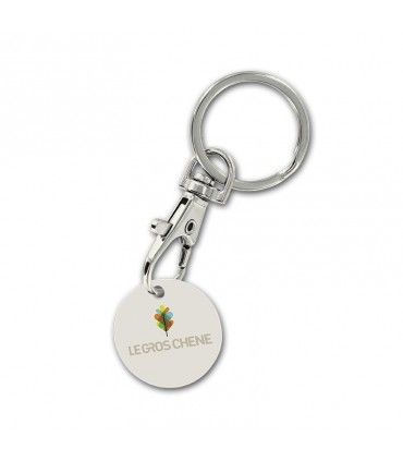PORTE-CLE MOUSQUETON METAL AVEC JETON BIO - M251