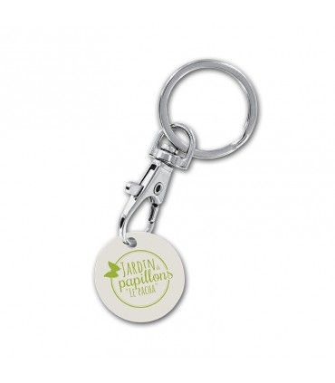 PORTE-CLE MOUSQUETON METAL AVEC JETON BIO - M251