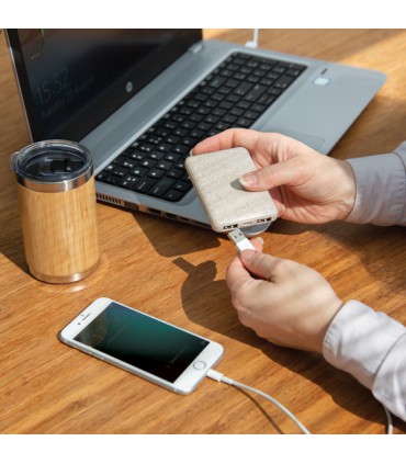 BATTERIE DE SECOURS DE POCHE 5000mAh EN FIBRE DE PAILLE - P322.139