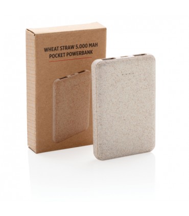 BATTERIE DE SECOURS DE POCHE 5000mAh EN FIBRE DE PAILLE - P322.139