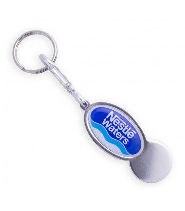 EXPRESS- PORTE CLES JETON ALU OVAL | ref :  RUKC12