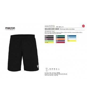 MESA HERO SHORT "MACRON®" JUNIOR - MA5223J