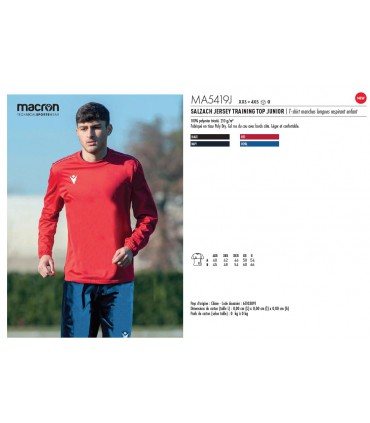 SALZACH JERSEY TRAINING TOP "MACRON®" JUNIOR - MA5419J