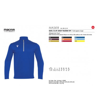 HAVEL 1/4 ZIP JERSEY TRAINING TOP "MACRON®" - MA5418