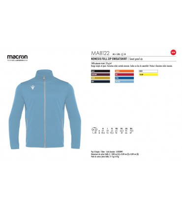 NEMESIS FULL ZIP SWEATSHIRT "MACRON®" - MA8122