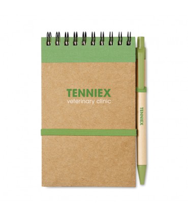 Bloc-notes A6 recyclé avec stylo