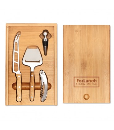 SET A FROMAGE ET VIN EN BAMBOU - MO8416