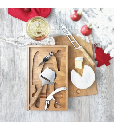 SET A FROMAGE ET VIN EN BAMBOU - MO8416