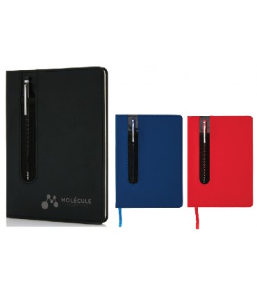 CARNET COUVERTURE RIGIDE EN PU AVEC STYLO TACTILE A5 - P773.311