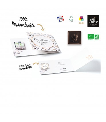 Carte avec 1 carré de chocolat 4g 71% Bio
