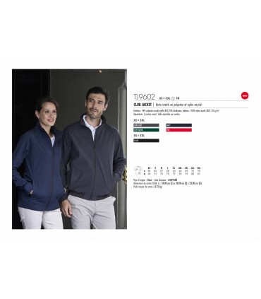 VESTE ECO-RESPONSABLE STRECH CLUB JACKET - TJ9602
