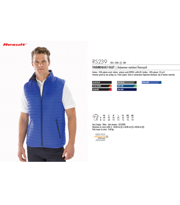 BODYWARMER MATELASSE THERMOQUILT - RS239