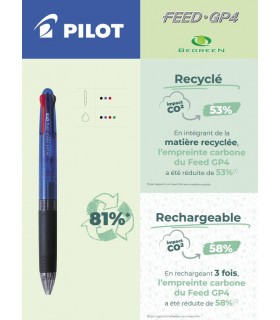 STYLO 4 COULEURS RECYCLE PILOT® - FEED.GP4 BEGREEN
