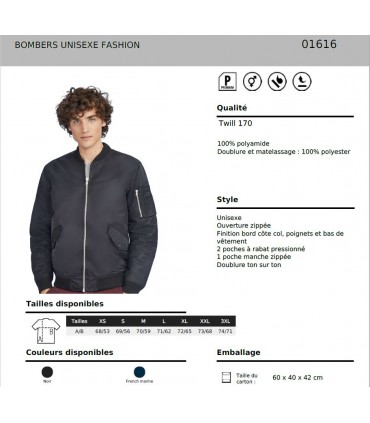 BOMBERS UNISEXE FASHION REBEL - 01616