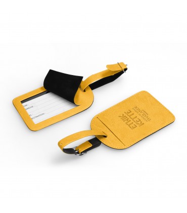 Étiquette à bagage en simili cuir de couleurs