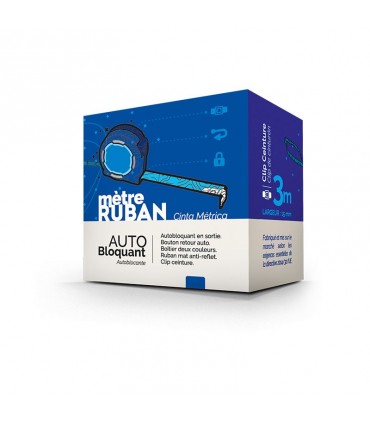 MESURE : METRE RUBAN JAUNE 3m X 16 mm COQUE PLASTIQUE - MR314