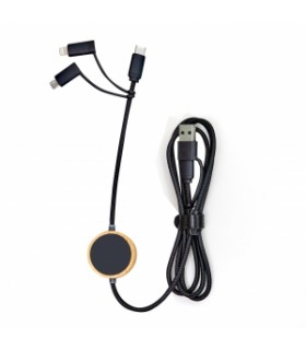 CABLE 5 EN 1 RECYCLE BOIS NOIR - BTE030