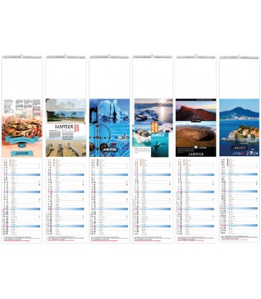 Calendrier languette illustré 12 feuillets - Paysage français