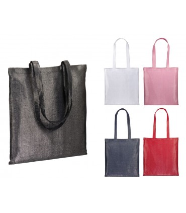 SHOPPER EN POLYCOTON BRILLANT 38 x 42 cm anses longues - 2111302